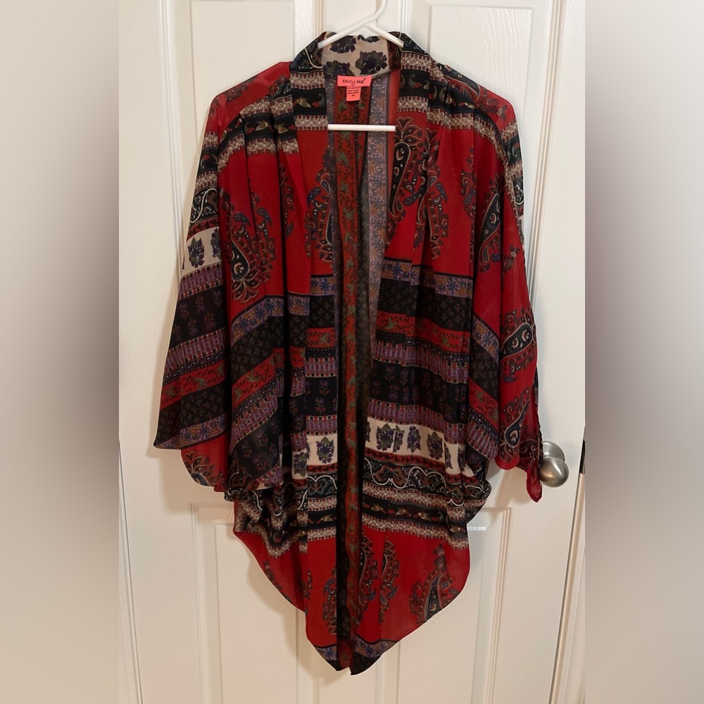 Envy Red and Black Paisley Cape